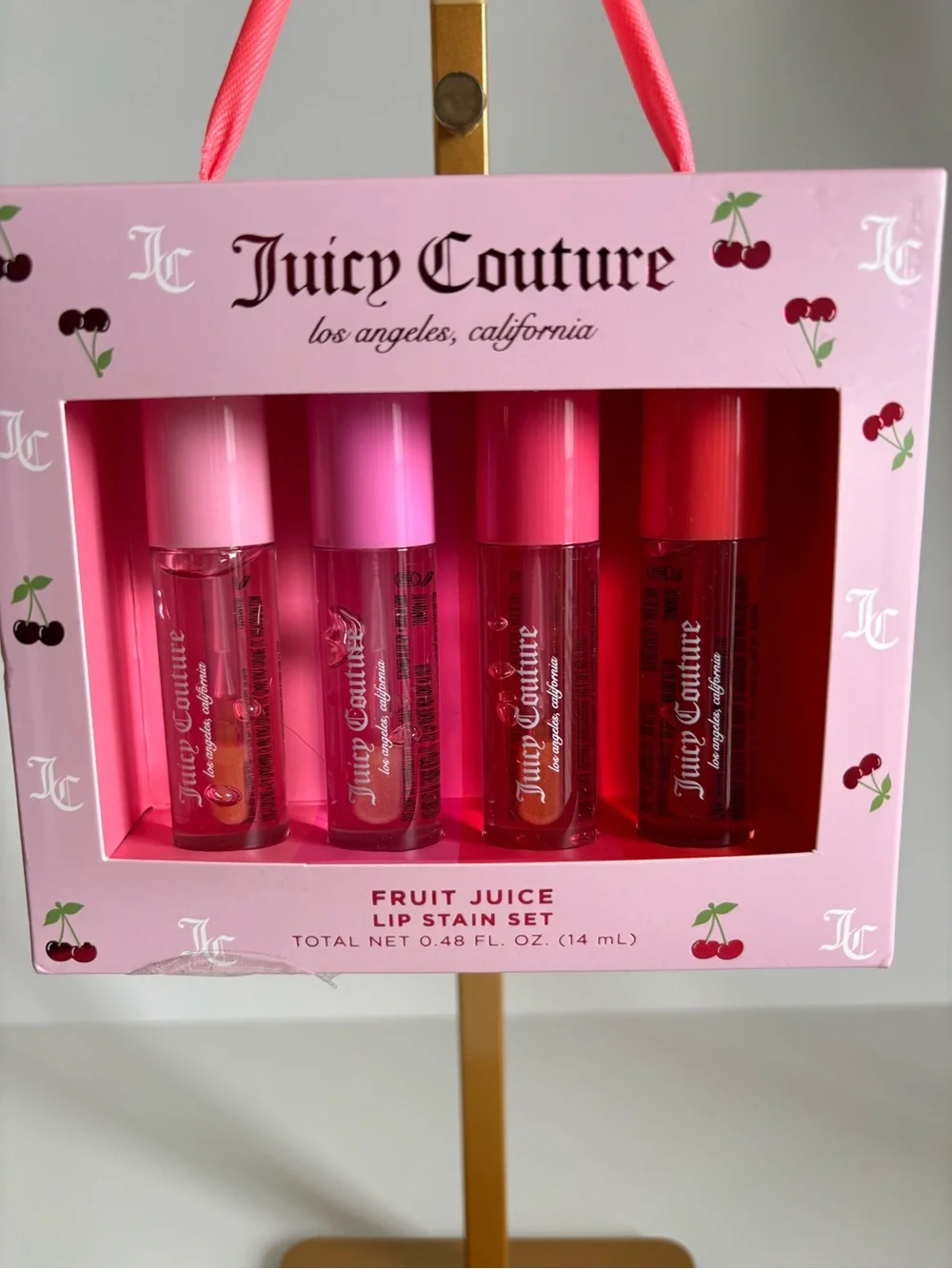 🍒Juicy Couture Fruit Juice Lip Stain 4-Piece Set Cherry Pink